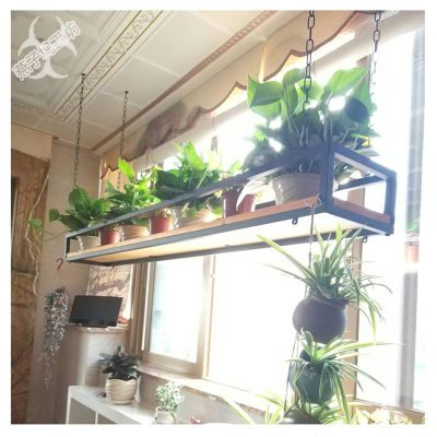 Ceiling Shelf Flower Pot Rack Storage, Ceiling Hanging Flower Stand, Creative Wrought Iron Plant Display Stand (Size : 40X25X15CM)