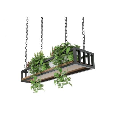 Ceiling Shelf Flower Pot Rack Storage, Ceiling Hanging Flower Stand, Rustic Flower Shop Floating Shelves Solid Wood Iron Shelf, for Bar Decorative Stand (Size : 40X25X15CM)