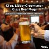 12 Libbey Beer Mugs Set, 12 oz. - Groomsmen Glassware - Clear view 4