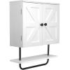 EXCELLO GLOBAL PRODUCTS 22" x 27.5 Barndoor Bathroom Wall Cabinet, Space Saver Storage Cabinet Kitchen Medicine Cabinet with Adjustable Shelf and Towel Bar, White view 1