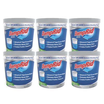 DampRid Refillable Moisture Absorber, 11 oz., 6-Pack - Fresh Scent Moisture Absorbers, 10% More Absorbing Power*, Eliminates Musty Odors for Fresher, Cleaner Air