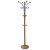 Ore International Six Foot Wood and Chrome Coat Rack, Oak view 1