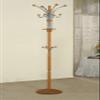 Ore International Six Foot Wood and Chrome Coat Rack, Oak view 2