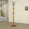 Ore International Six Foot Wood and Chrome Coat Rack, Oak view 3