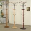 Ore International Six Foot Wood and Chrome Coat Rack, Oak view 4