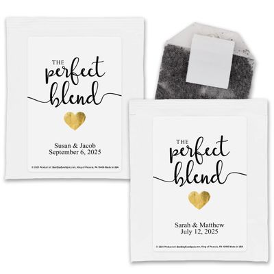 Best Day Ever Spot Tea Party Favors, Gold Heart Personalized Tea Bags, Bridal Shower Tea Bag Favors, Tea Wedding Favor, Tea Favors, Bridal Shower Favors - Set of 30