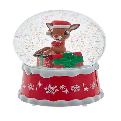 100MM Rudolph in Present Water Globe