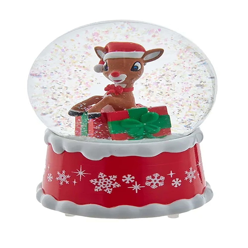 100MM Rudolph in Present Water Globe