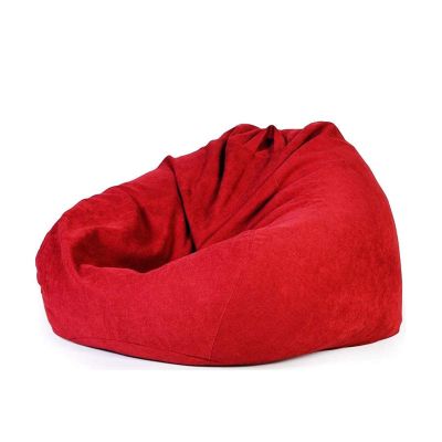 HWOEK Storage Bean Bag Chair Cover Storage Stuffed Animal Sofa Lazy Sack for Kids, Teens and Adults Big Beanbag Without Filling,Red,XXL