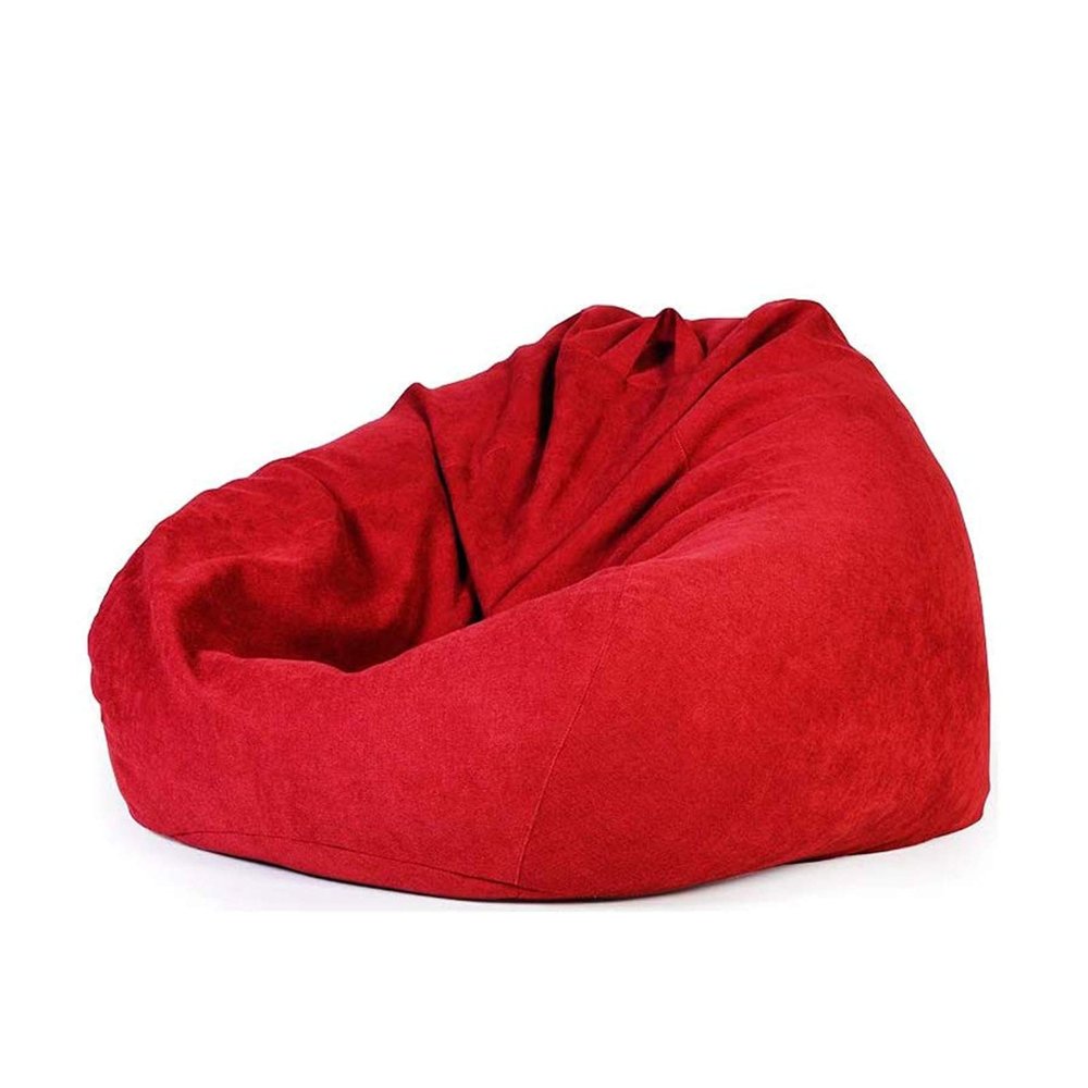 HWOEK Storage Bean Bag Chair Cover Storage Stuffed Animal Sofa Lazy Sack for Kids, Teens and Adults Big Beanbag Without Filling,Red,XXL