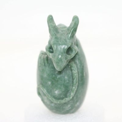 1pc 2.3" Natural Green Stone Carved Baby Dragon Dragon Egg Crystal Healing Realistic Energy Reiki Gemstone Collectible Figurine