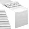 12 Pack Silver Satin Table Runner 12 x 108 Inches Long | Bright, Smooth and Silky Table Decor for Birthday Party Wedding Banquet Decorations - Silver view 1