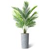 Artificial Tree in Contemporary Geometric Pattern Planter, Fake Areca Tropical Palm Silk Tree for Indoor and Outdoor Home Decoration - 66" Overall Tall (Plant Pot Plus Tree) view 2