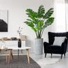 Artificial Tree in Contemporary Geometric Pattern Planter, Fake Monstera Silk Tree for Indoor and Outdoor Home Decoration - 65" Overall Tall (Plant Pot Plus Tree) view 1
