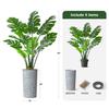 Artificial Tree in Contemporary Geometric Pattern Planter, Fake Monstera Silk Tree for Indoor and Outdoor Home Decoration - 65" Overall Tall (Plant Pot Plus Tree) view 3