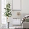 Artificial Tree in Contemporary Geometric Pattern Planter, Fake Olive Silk Tree for Indoor and Outdoor Home Decoration - 68" Overall Tall (Plant Pot Plus Tree) view 3