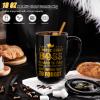 Doublewhale Boss Gifts - Best Boss Day Gifts for Men - Office Appreciation Gift for Manager Leader Mentor Birthday Christmas, Large 18 Oz Metal Glaze Ceramic Mug with Lid Spoon Card Gift Box view 2