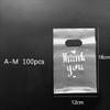 Crysdaralovebi Transparent Plastic Thank You Gift Bags with Handle Christmas Wedding Party Favor Candy Cake Baking Wrapping Shopping Bag (A-M) view 2