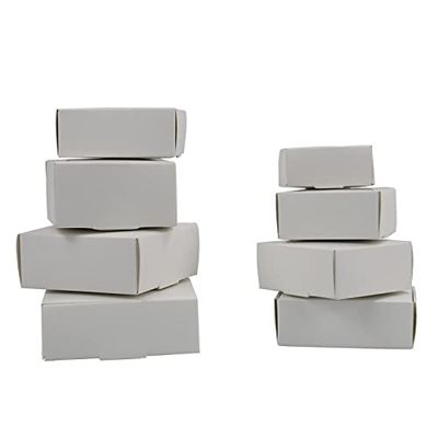 Crysdaralovebi 50pcs/lot Square White Handmade Candy Soap Box Jewelry Black Packing Gift Boxes Wedding Birthday Party Gifts Packaging Supplies (white,6x8.5x3cm)