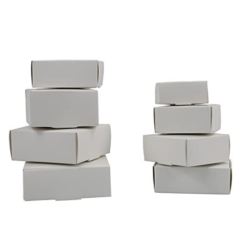 Crysdaralovebi 50pcs/lot Square White Handmade Candy Soap Box Jewelry Black Packing Gift Boxes Wedding Birthday Party Gifts Packaging Supplies (white,6x8.5x3cm)