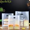 50pcs Merchandise Shopping Bags With Handle Plastic Packaging Bags For Clothes New Materiat Tote Bag Takeaway Salad Packing Bag (50pcs,M 25x30cm) view 2