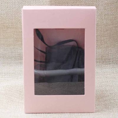 Crysdaralovebi 20/50Pcs Multi Color Paper Gift Package&Display Box with Clear PVC Window Wedding Candy Boxes Kraft Paper Gift Packaging Boxes (Pink,50pcs)
