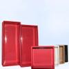 Crysdaralovebi 10Pcs White Kraft Paper Gift Box with Transparent PVC Window Black Cake Boxes Red Wedding Cookie Candy Packaging Boxes (black,10x10x2.5cm) view 1