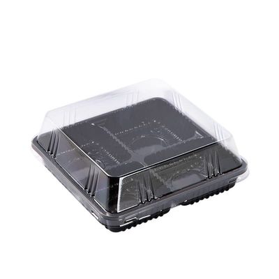 Crysdaralovebi 20/50pcs 4 Pack Moon Cake Baking Packaging Box Egg-Yolk Puff Container Plastic Cake Box Mooncake Baking Tray Boxes Holder (50pcs,12.5x12.5x4.5cm)