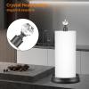 KASUNTO Crystal Head Paper Towel Holder - Steel Countertop Stand for Kitchen, Bars & Dining Tables - Fits Standard & Jumbo Rolls - Matte Black view 3
