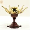 5" Decorative Lotus Candle Stand | Handmade - Brass view 1