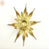 5" Decorative Lotus Candle Stand | Handmade - Brass view 3