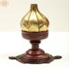5" Decorative Lotus Candle Stand | Handmade - Brass view 4