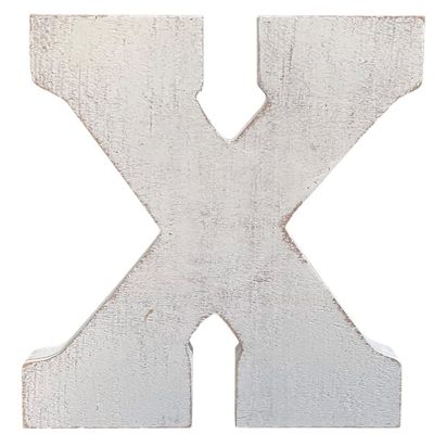 ABELOTS Large Wood Letter Distressed White Wash Alphabet Wall Dcor Monogram Letter Alphabet Letters Free Standing Letters Wall Letters (X)