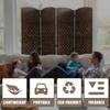 6 FT Room Divider Folding Privacy Screen Portable 4 Panel Dividers Wall Hand Craft Mesh Woven Freestanding Partition Screens for Office Patio (Brown) view 2