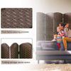 6 FT Room Divider Folding Privacy Screen Portable 4 Panel Dividers Wall Hand Craft Mesh Woven Freestanding Partition Screens for Office Patio (Brown) view 4