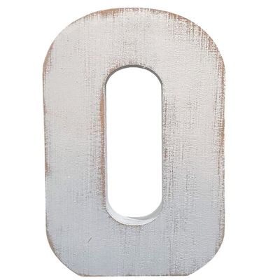 ABELOTS Large Wood Letter Distressed White Wash Alphabet Wall Dcor Monogram Letter Alphabet Letters Free Standing Letters Wall Letters (O)