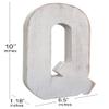 ABELOTS Large Wood Distressed White Wash Alphabet Wall Decor Monogram Letter - Free Standing Wall Letters (Q) view 3