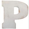 ABELOTS Large Wood Alphabet Wall Decor Monogram Letter - Distressed White Wash Free Standing Wall Letters (P) view 1