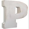 ABELOTS Large Wood Alphabet Wall Decor Monogram Letter - Distressed White Wash Free Standing Wall Letters (P) view 2