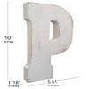ABELOTS Large Wood Alphabet Wall Decor Monogram Letter - Distressed White Wash Free Standing Wall Letters (P) view 3