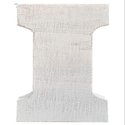 ABELOTS Large Wood Letter Distressed White Wash Alphabet Wall Decor Monogram Free Standing Letters (I)