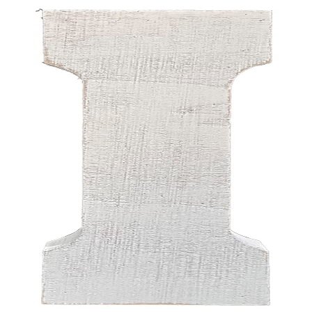 ABELOTS Large Wood Letter Distressed White Wash Alphabet Wall Decor Monogram Free Standing Letters (I)
