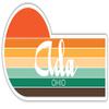 Ada Ohio 2 X 1.25-Inch Vinyl Decal Stiker Retro Sunset Design view 1