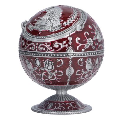 Ashtrays, Home Ashtrays Semi Closed Cover Engraved Design Durable Wearable Wine Red Colored for Outdoor for Indoor for Gifts