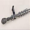 Heavy Duty Aluminum Curtain Rod 1" Diameter Custom Made Length from 5 to 80" Holds up to 25 lbs. Single or double brackets. Pearl Black color (Double brackets, 24 Inches) view 1