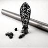 Heavy Duty Aluminum Curtain Rod 1" Diameter Custom Made Length from 5 to 80" Holds up to 25 lbs. Single or double brackets. Pearl Black color (Double brackets, 24 Inches) view 2