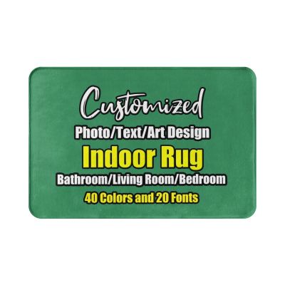sophiehome Bath Rug Customzied with Picture/Text, Personalized Floor Mat for Home Bedroom Kitchen, Custom Decorative Area Rug Living Room Non-Slip Seagreen 23.6 x 15.7 inch