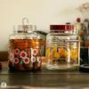 ADERIA 6149 Retro Storage Bottle, 1.9 gal (3 L), Flower Turner, Made in Japan, Showa Retro Glass Canister, Sealed Container, Condiment, Bottle, Airtight, Coffee Beans view 2