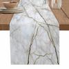 Marble Table Runner-Cotton Linen-Long 120 inche White Gray Gold Dresser Scarves,Texture Tablerunner for Kitchen Coffee/Dining/Sofa/End Table Bedroom Home Living Room,Scarfs Decor for Holiday Dinner view 1