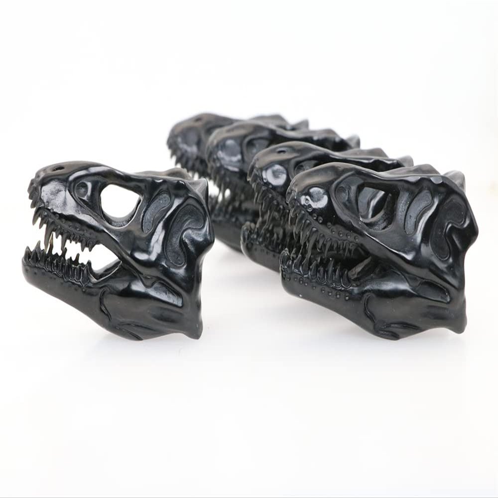 1pc 3" Obsidian Stone Carved Dinosaurs Tyrannosaurus Crystal Skull Crystal Healing Realistic Energy Reiki Gemstone Collectible Figurine
